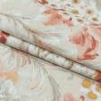 Ткани портьерные ткани - Декоративная ткань панама  Осака/ OSAKA цветы терракот