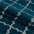 Ткани для декоративных подушек - Шенилл жаккард Марокканский ромб цвет аквамарин