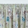 Ткани тюль - Штора лонета Айрейт цветы крупные синий фон олива 150/270 см (131190)