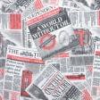 Ткани гардинные ткани - Тюль кисея Британские новости цвет красный, черный