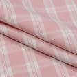 Тканини бавовняні сумішеві - Декоративна тканина Рустікана клітинка тартан рожева