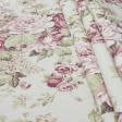 Ткани портьерные ткани - Декоративная ткань Саймул Милтон цветы фрез фон молочный