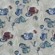 Ткани портьерные ткани - Декоративная ткань лонета Веспа мотоциклы синий, красный