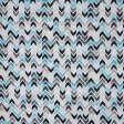 Тканини портьєрні тканини - Декоративна тканина лонета Лайф зигзаг блакитний, чорний, бежевий