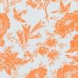 Тканини котон, джинс - Котон SCINTILLA квіти помаранчеві на білому