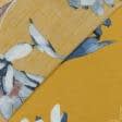 Тканини для суконь - Платтяна Тенсел принт великі квітки на охряному