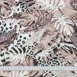 Ткани портьерные ткани - Декоративная ткань селва крупный лист/selva  т.беж