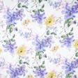 Тканини гардинні тканини - Тюль батист Мадрід квіти бузкові з обважнювачем