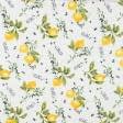 Ткани для штор - Декоративная ткань лонета Оливки, лимоны /OLIVA фон кремовый