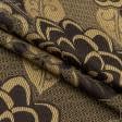 Тканини для меблів - Декор-гобелен Цветок піона старе золото,коричневий