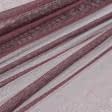 Тканини гардинні тканини - Тюль сітка Крафт колір бургунді з обважнювачем