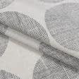 Ткани для портьер - Декоративная ткань Круги черный, фон натуральный