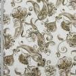 Ткани для декоративных подушек - Декоративный Нубук принт  Восточные огурцы бежевые