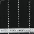 Тканини віскоза, полівіскоза - Костюмна Мінкс біла смужка пунктир на чорному