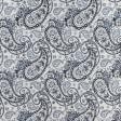 Тканини для декоративних подушок - Гобелен Турецькі огірки сині фон молочний
