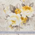 Тканини для штор - Декоративна тканина Росела квіти жовтий