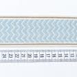 Ткани для декора - Тесьма Трейп зиг-заг голубой фон крем 50 мм