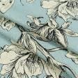 Тканини портьєрні тканини - Декор мєдічі квіти метелики сіро-блакитний
