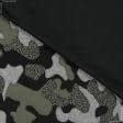 Тканини камуфляжна тканина - Трикотаж фукро камуфляж хакі, сірий, чорний