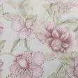 Ткани гардинные ткани - Тюль кисея Авади цветы цвет фрез с утяжелителем