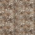 Тканини для суконь - Льон костюмний принт леопард коричневий