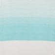 Ткани для блузок - Лен купон 97см бело-бирюзовый
