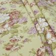 Ткани для римских штор - Декоративная ткань Саймул Милтон цветы терракот фон св.желтый