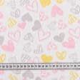 Ткани для детской одежды - Ситец 67-ТКЧ детский сердечки розовые