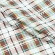 Ткани для рубашек - Фланель рубашечная клетка коричнево/бирюзовый