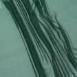 Ткани шелк - Шифон натуральный стрейч темно-зеленый