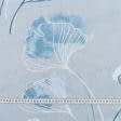 Тканини бавовна - Бязь ТКЧ набивна гінко білоба сіро-блакитна
