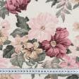 Тканини для декору - Декоративна тканина Квіти великі рожеві