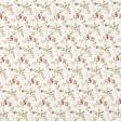 Ткани готовые изделия - Штора лонета Флорал  цветы гранат фон молочный 150/270 см  (161176)