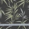 Ткани для дома - Декоративная ткань Листья бамбука фон темно-серый