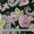 Ткани для квилтинга - Декоративная ткань панама Портобелло цветы  фуксия