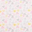 Ткани для сорочек и пижам - Ситец 67-ТКЧ детский сердечки розовые