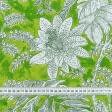 Тканини для дому - Декоративна тканина лонета Парк листя фон яскраво зелений