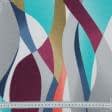 Ткани хлопок смесовой - Декоративная ткань лонета Олас волна коралл,фиолет,серый,синий