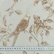 Ткани хлопок смесовой - Декоративная ткань Мабелла птицы бежевый фон ракушка