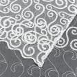 Ткани готовые изделия - Тюль вышивка Джоелл  молочный с блеском 300/270 см  з фестоном (175672)