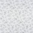 Ткани гардинные ткани - Тюль кисея-принт Сана розы серые фон белый