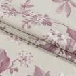 Ткани портьерные ткани - Декоративная ткань панама Рокси/ROXY цветы лилово-сизый