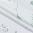 Ткани хлопок - Бязь ТКЧ набивная василькисв.зеленый на белом