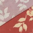 Тканини штапель - Штапель Фалма принт квіти світло-кремові на теракотовому