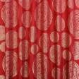 Тканини портьєрні тканини - Жакард Новорічний люрекс колір золото фон червоний