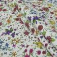 Ткани для детской одежды - Экокоттон полевые цветы фиолет,мальва