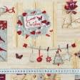 Тканини для квілтінгу - Декоративна новорічна тканина лонета листівки
