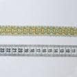 Тканини фурнітура для декоративних виробів - Тасьма Бріджит широка колір бірюза-золото 15 мм