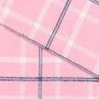 Тканини фланель - Сорочкова  фланель щільна WOOD у клітинку рожево-блакитна