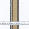Ткани тесьма - Тесьма двухлицевая полоса Раяс т. золото, т. серый 50 мм (25м)